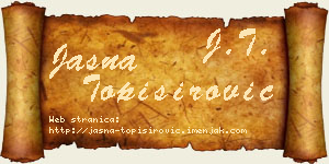 Jasna Topisirović vizit kartica
